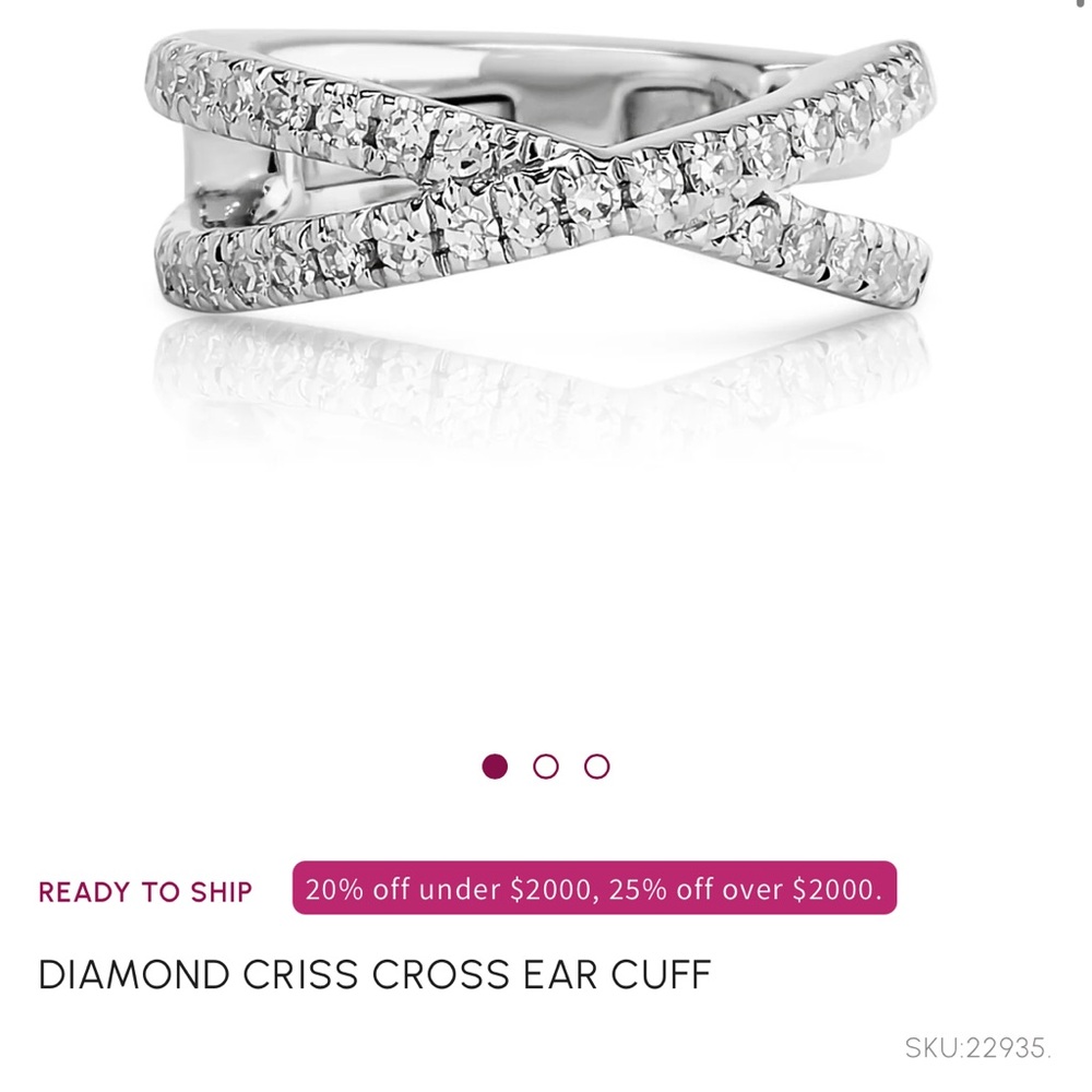 Nicole Rose Diamond Criss Cross Ear Cuff